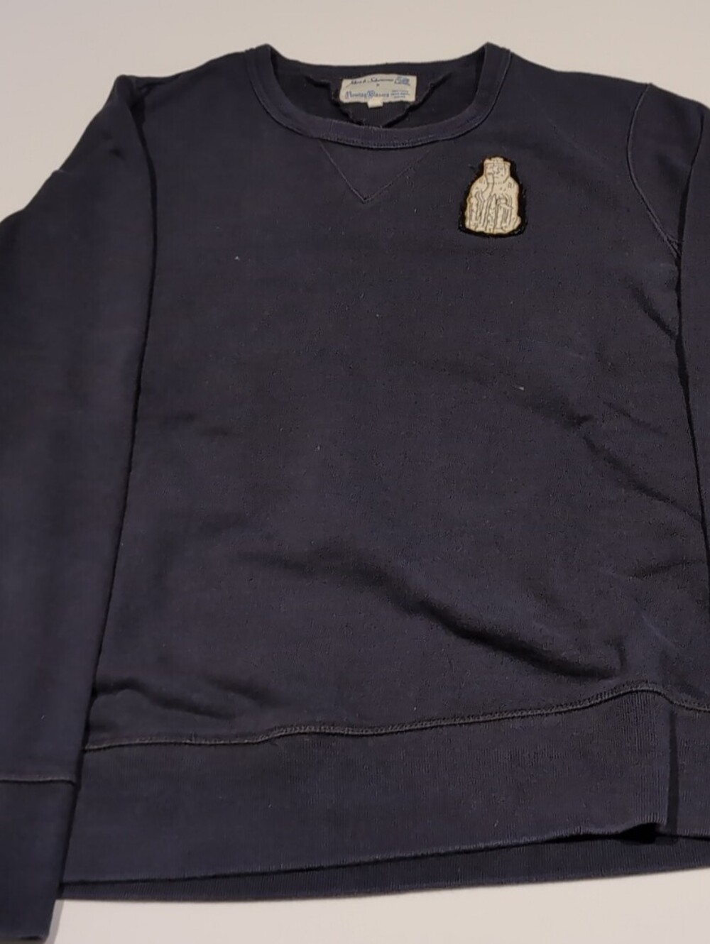 Merz b Schwanen Men's Navy Crewneck Sweatshirt with Chest Patch